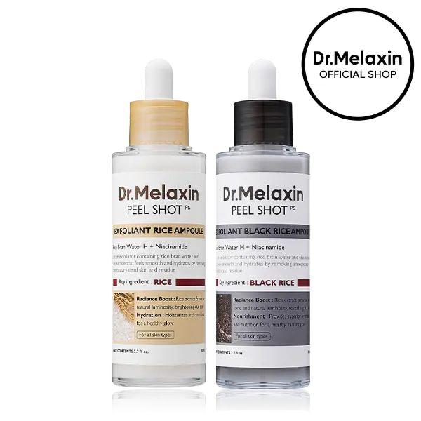 Korean Dr. Melaxin Peel Shot White and Black Rice Exfoliating Essence Moisturizing Gentle Exfoliation Soften Serum Skin Care