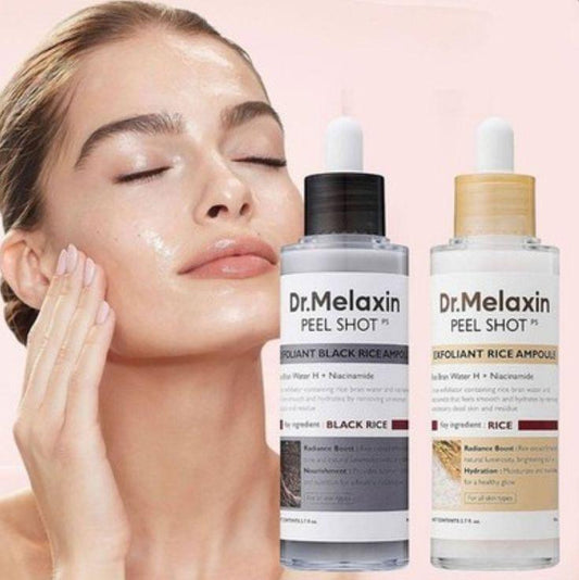 Korean Dr. Melaxin Peel Shot White and Black Rice Exfoliating Essence Moisturizing Gentle Exfoliation Soften Serum Skin Care